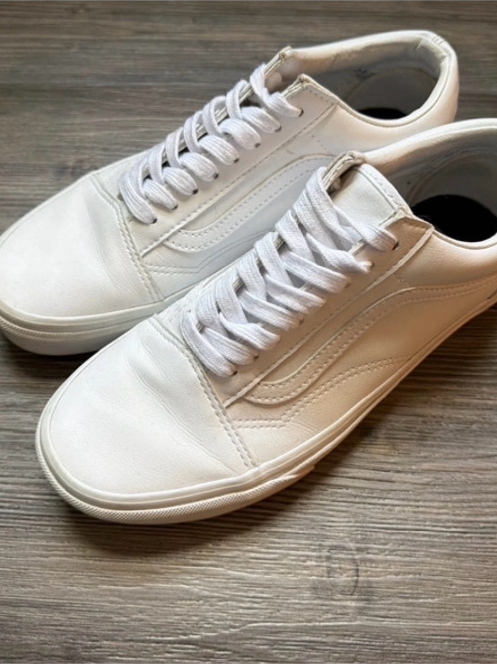 Vans White Low-Top Leather Sneakers